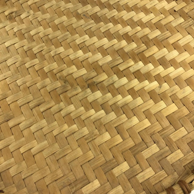 Brown Vintage Flat Flour Basket Lid Wall Art For Sale - Image 8 of 11