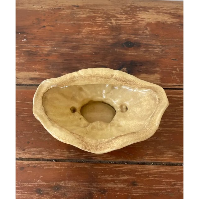 Vintage Majolica Seashell Pedestal Bowl With Floral Designed Base For Sale - Image 9 of 10