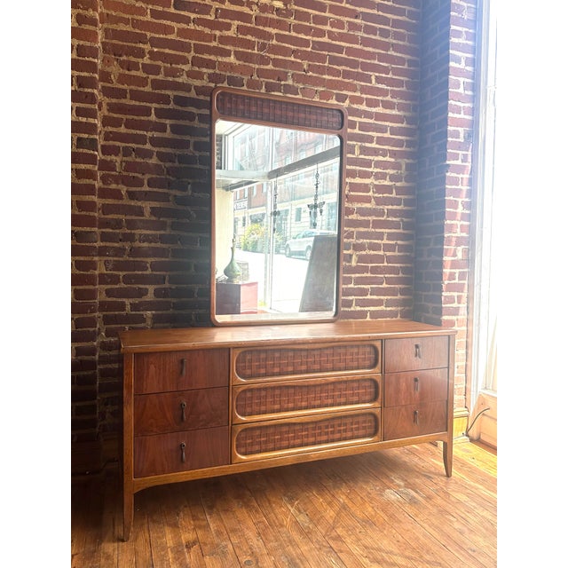 Lane Furniture Lane Co. Perception Nine Drawer Mid Century Modern Dresser For Sale - Image 4 of 12