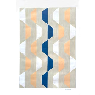 Mixed Media Geometric With Blue For Sale