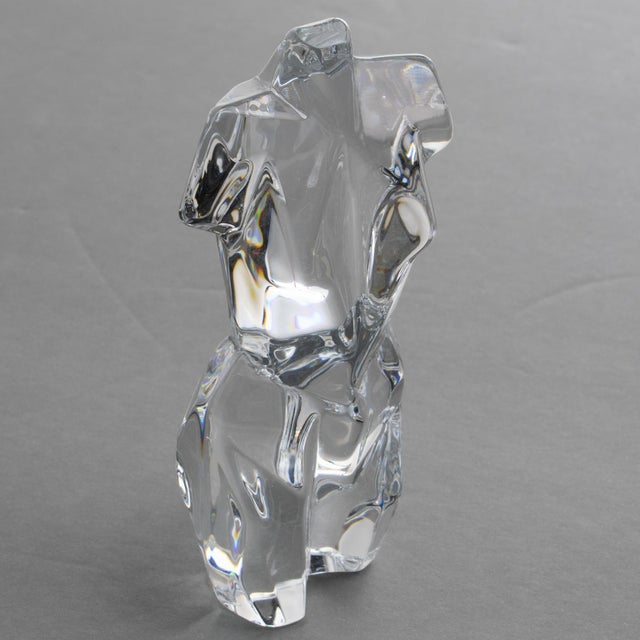 Pedro Ramirez Vasquez for Daum Crystal Athena Cubist Torso Female Sculpture For Sale - Image 9 of 11