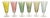 Colored Glass Champagne Coupes, France, 1970, Set of 6 For Sale