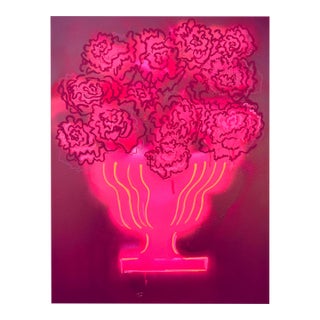 Deep Red Peony Flowers No. 1 Original Painting Susan Havens For Sale