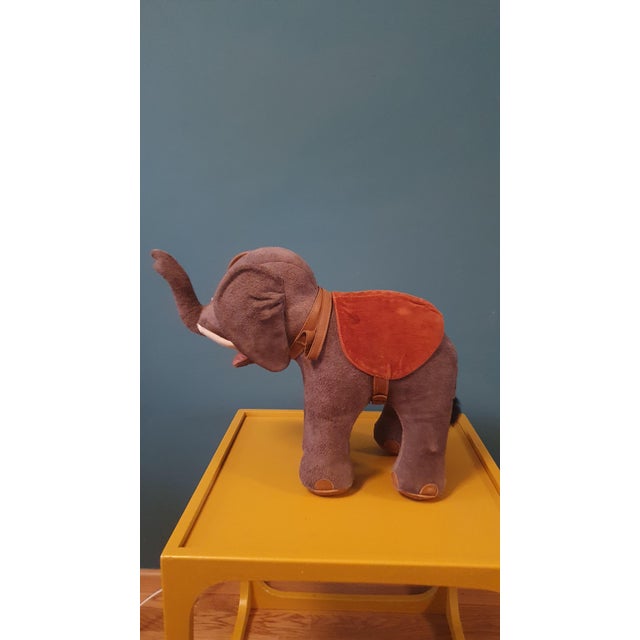 Vintage Elephant in Suede, 1970s For Sale - Image 3 of 9