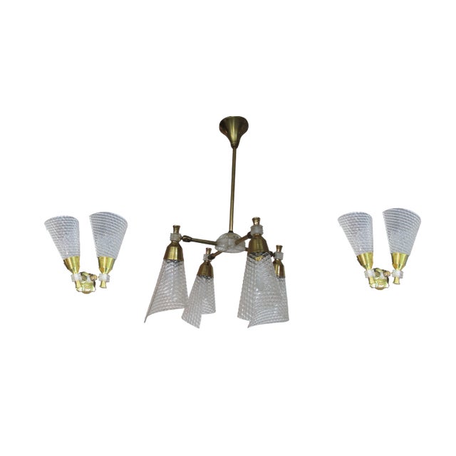 Chandelier & Sconces, 1960s, Set of 3 For Sale