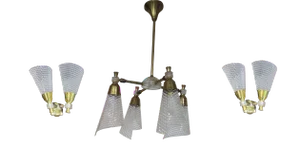 Chandelier & Sconces, 1960s, Set of 3