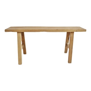 Vintage Elm Village Bench For Sale