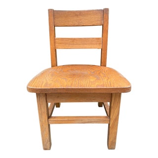Vintage Oak Childs School Chair 1950's For Sale