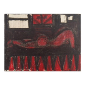 'Woman in Red' by Robert George Gilberg, California Modernist, San Francisco Bay Area Modernism, Thiebaud