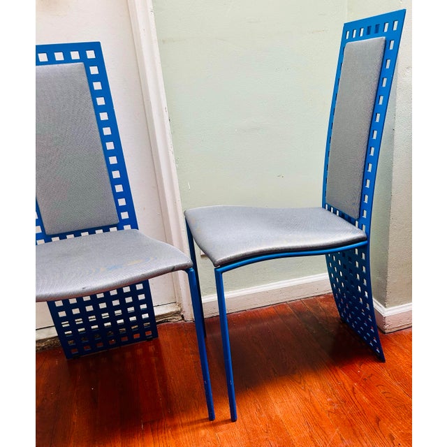 1980s Pair of Post Modern 80s Dinning Chairs For Sale - Image 5 of 6