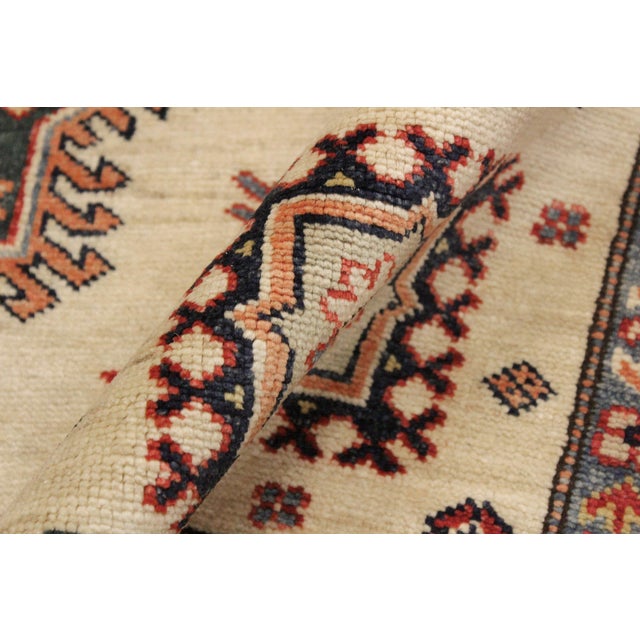 Rustic Super Kazak Beige/Rust Wool Rug - 5'6'' X 8'0'' For Sale In New York - Image 6 of 10
