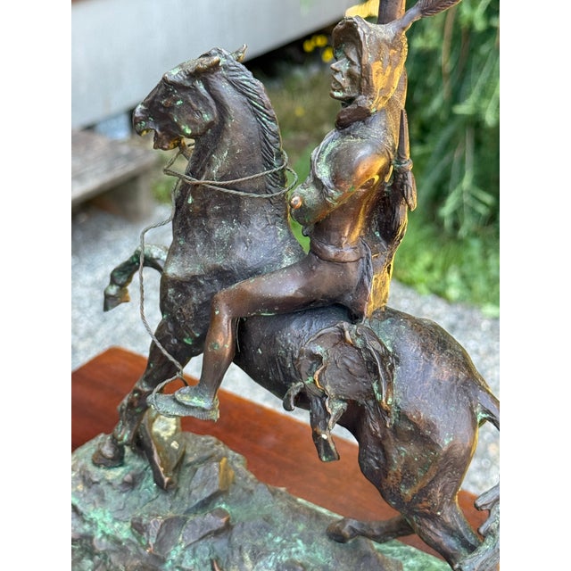 1970s Frederic Remington Bronze Indian on Horse W/Knife Signed ! For Sale - Image 4 of 8