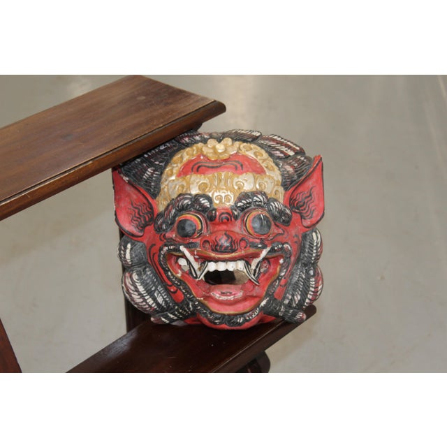 Balinese Carved Wood Danse Mask For Sale - Image 3 of 14