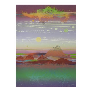 1982 Walter Crump Abstract Collograph Landscape Print For Sale