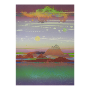 1982 Walter Crump Abstract Collograph Landscape Print