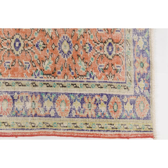 Textile Geometric Vintage Oushak Area Rug For Sale - Image 7 of 10
