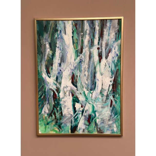 1990s Kurt Dejmo, Mountain Forest White, 1997, Oil on Canvas, Framed For Sale - Image 5 of 18