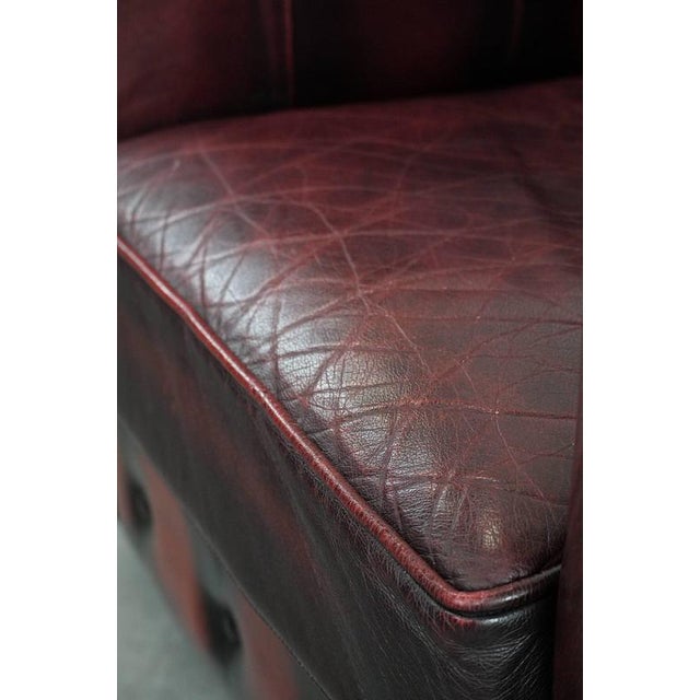 English Chesterfield Leather Armchair on Wheels For Sale - Image 18 of 18