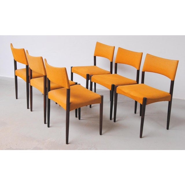 1960s Danish Restored Rosewood Dining Chairs with Upholstery, 1960s, Set of 6 For Sale - Image 5 of 9
