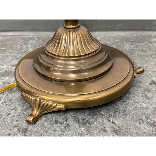 Brass + Cut Glass Floor Lamp, Vintage. For Sale - Image 11 of 12