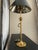 Hollywood Regency Vintage Brass Rose Table Lamp Twisted Vine Black Tole Shade Hollywood Regency For Sale - Image 3 of 12