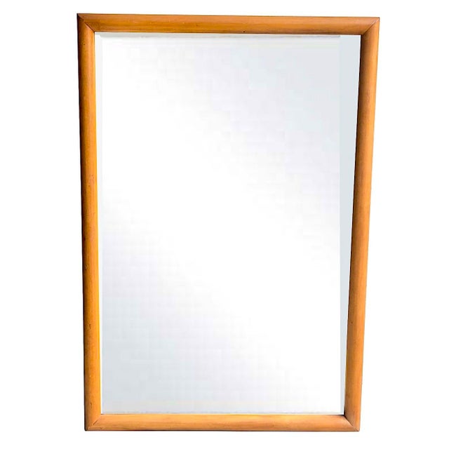 Offered is a vintage Walnut wood framed mirror from renowned North Carolina based Lenoir Mirror Company. This piece is...