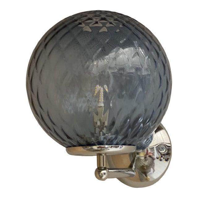 Contemporary "Ballotton" Blue Murano Glass Wall Sconce For Sale