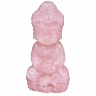 Natural Rose Quartz Baby Buddha Statue Hand Carved For Sale