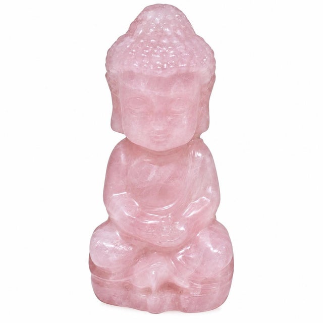 Natural Rose Quartz Baby Buddha Statue Hand Carved For Sale