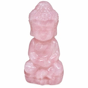 Natural Rose Quartz Baby Buddha Statue Hand Carved