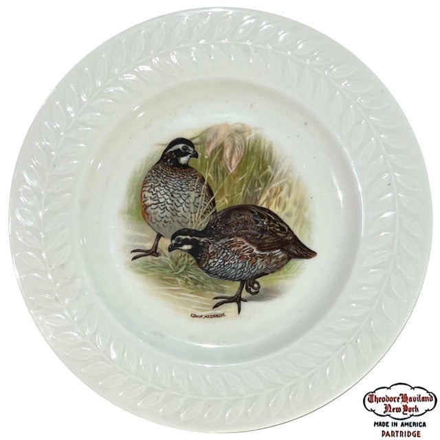 Vintage Theodore Haviland Porcelain Game Bird Plates by Edwin Megargee - Set of Six For Sale - Image 10 of 14