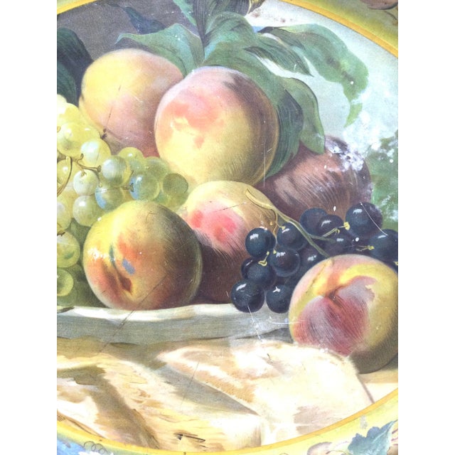 Authentic Antique Toleware Platter Serving Tray For Sale - Image 4 of 12