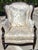 Hollywood Regency Marge Carson Wingback Chair Embroidered Silk With 7 Pillows For Sale - Image 3 of 16
