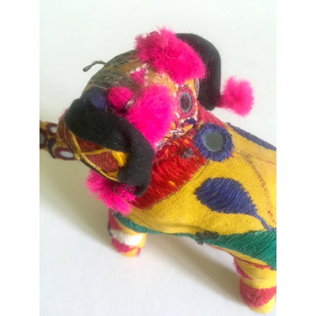 Vintage Mid Century Indian Rajasthan Multicolor Patchwork Fabric Elephant Figurine For Sale - Image 10 of 11