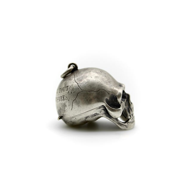 Metal Paul Ditisheim Silver Hamlet Skull Pocket Watch Circa 1915 For Sale - Image 7 of 13