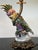 Ceramic brass parrot lamp and its silk lyre lampshade (D 25cm x H 30cm). European Plug (up to 250V).The wiring of this...