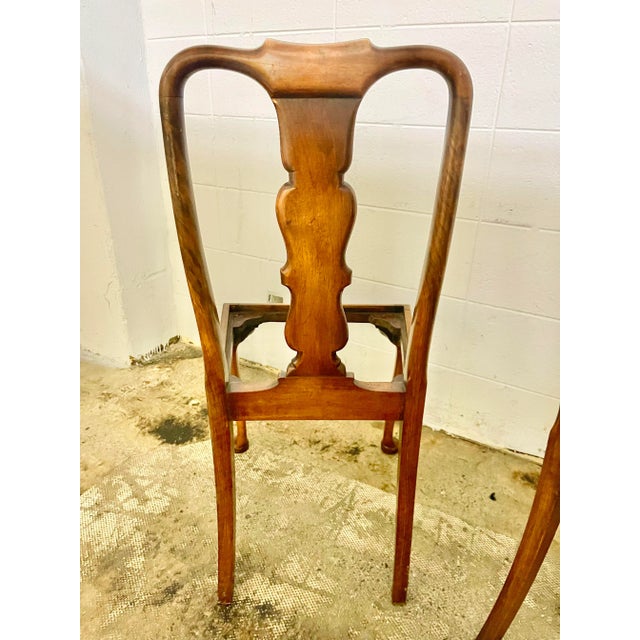 Early 20th Century Queen Anne Style Butler Wood Side Chairs — Set of 2 For Sale In Nashville - Image 6 of 10