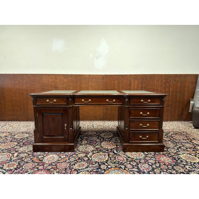 English Desk with Green Inlay For Sale - Image 3 of 18