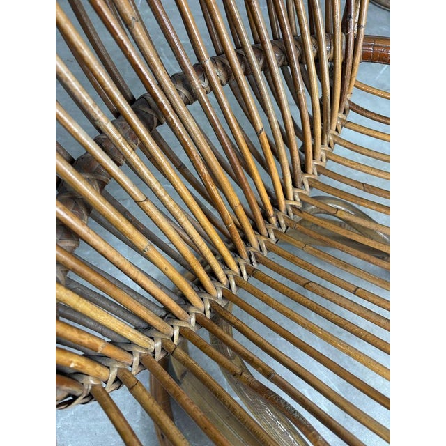 Brown Bamboo Armchairs by Tito Agnoli, 1960s, Set of 2 For Sale - Image 8 of 11