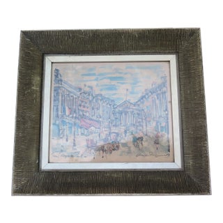 1950's Print of "The Rue Royale" Paris France For Sale