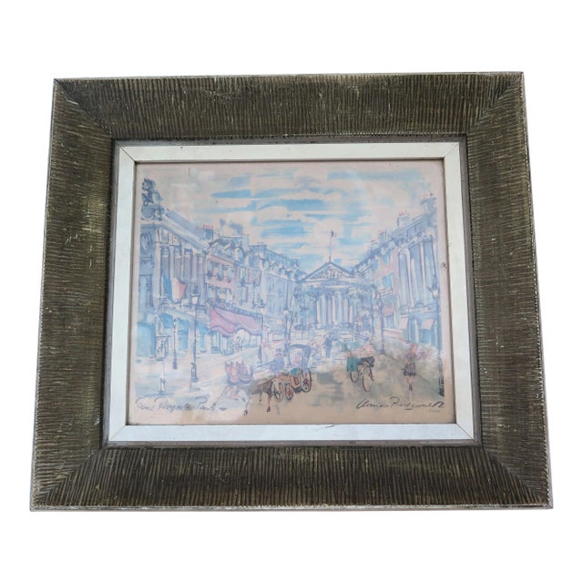 1950's Print of "The Rue Royale" Paris France For Sale