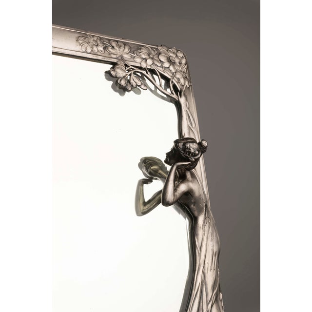 Art Nouveau Mirror with Female Figure and Floral Decoration from WMF For Sale - Image 10 of 15
