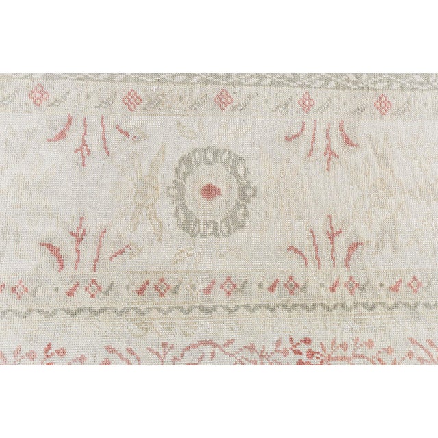 Early 21st Century "Peachani" Traditional Modern Oushak Floral Cream Carpet by Doris Leslie Blau For Sale - Image 5 of 8