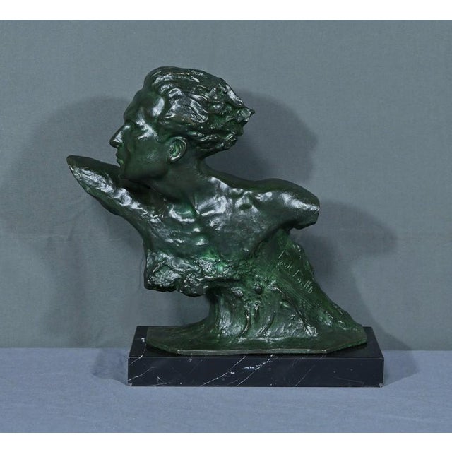 F. Focht, Art Deco Jean Mermoz Sculpture, 1930, Bronze For Sale - Image 16 of 16