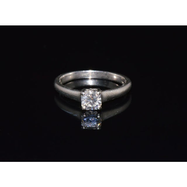 Tiffany and Co. Genuine Tiffany & Co. Lucida Natural .51Cts VVS2 F Diamond 950 Platinum Engagement Ring, size 5.5 For Sale - Image 4 of 10