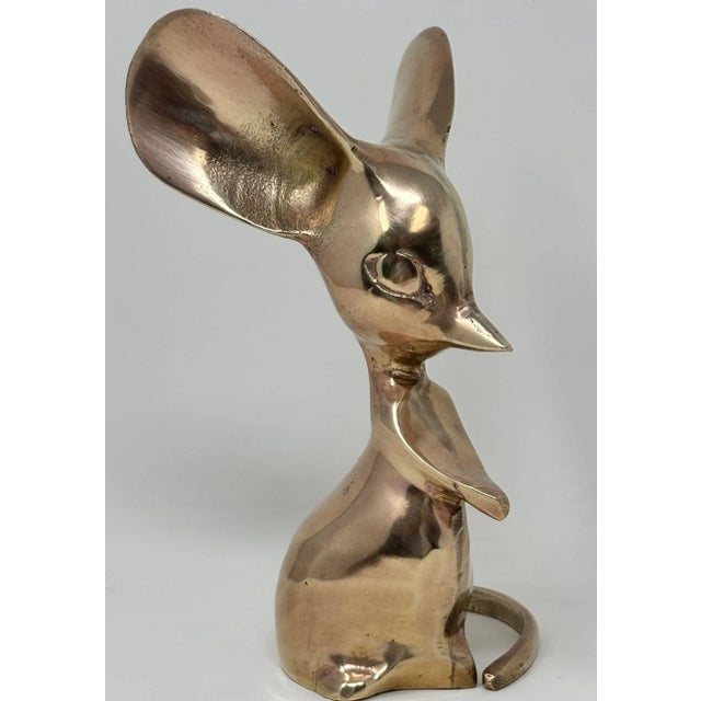 1950s Cast Brass Mouse Figurine Sculpture For Sale - Image 4 of 8