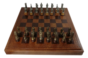 Vintage Leather Checkerboard, 1980s, Set of 33