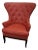 Stylized Leather Tufted Wing Chair by Ferrell + Mittman For Sale
