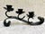 Mid-Century Handmade Black Iron 3 Flowers Candleabra With Scrolled Legs For Sale - Image 10 of 10