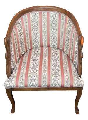 Charles X Style Wooden Armchair with Fabric Upholstery, 1960s